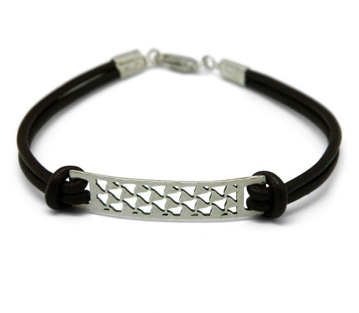 SILVER LEATHER BRACELETS